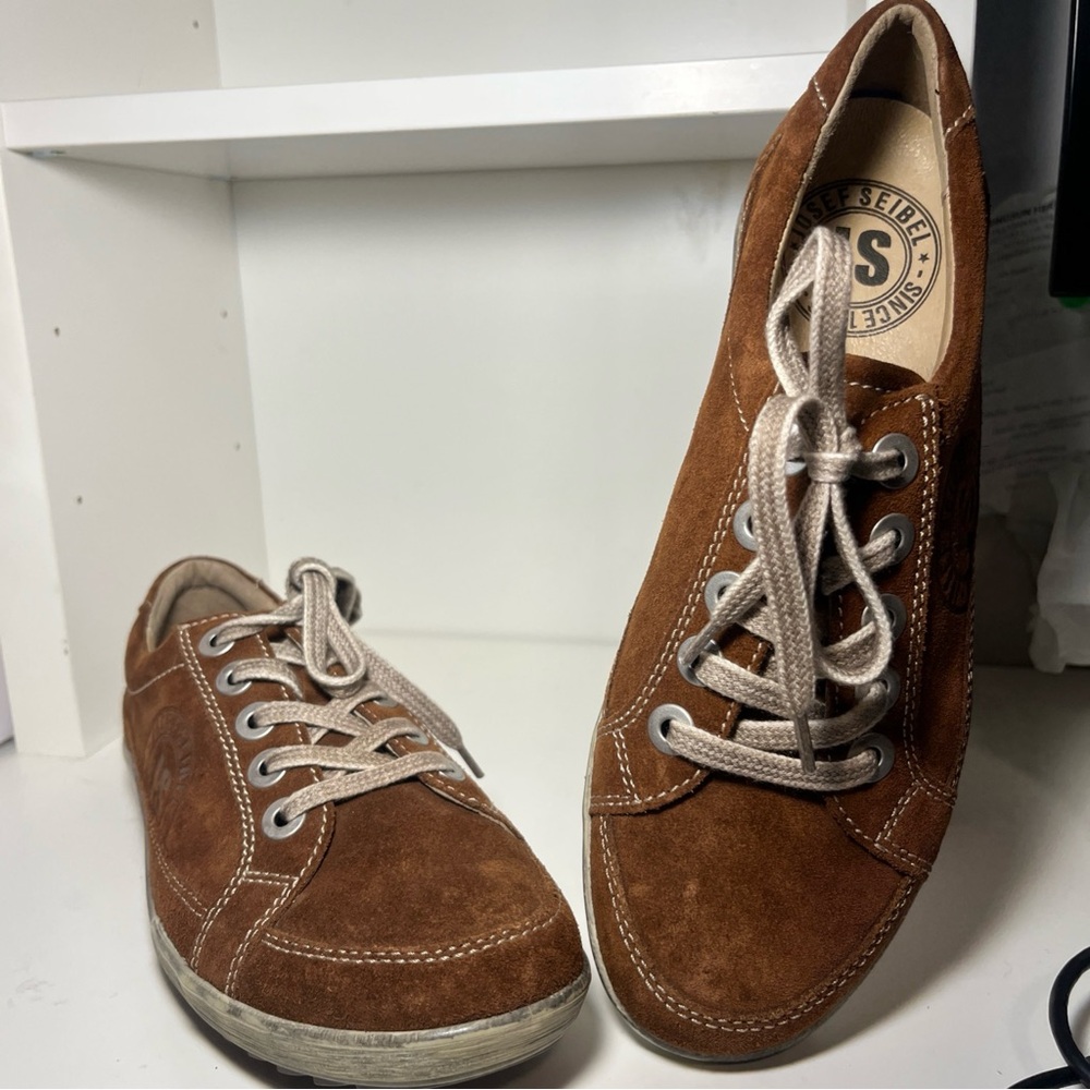 Josef Seibel Brown Suede Sneakers Casual Comfort
